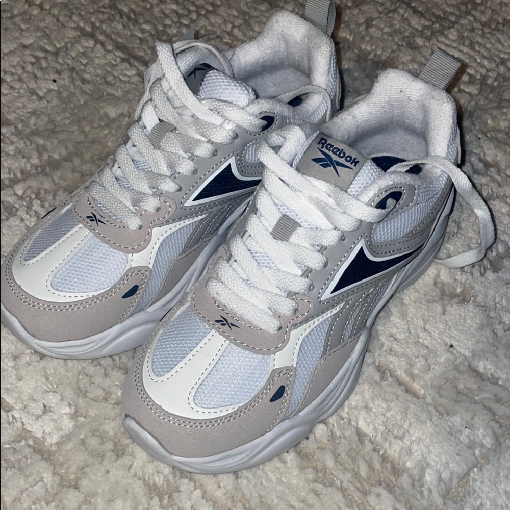 Reebok White and Gray Sneakers